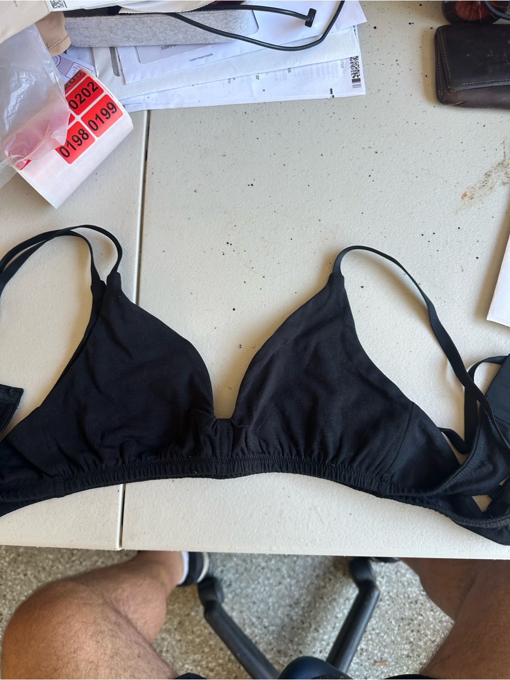 Quince Black Triangle Organic Cotton Bralette R0198